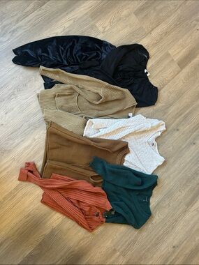 Target Women's Mixed Knit Tops in Black, Tan, Cream, Brown, Rust, Teal